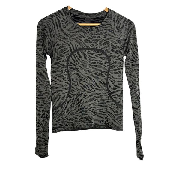 Lululemon Swiftly Tech Long Sleeve Shirt 2.0 *Race *Primal Clash Black/Gull Grey - Picture 2 of 9
